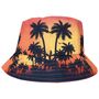 Hawaiihemd mit Fischerhut Palmen Sunset f�r Damen & Herren