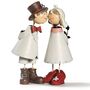 K�ssendes Brautpaar aus Metall 16 cm Hochzeit Tisch-Deko Braut & Br�utigam