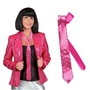 Pailletten Krawatte pink, Langbinder