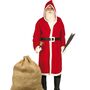 Weihnachtsmann-Kost�m Herren 6-tlg. Komplett-Set mit Bart, Jutesack & Glocke