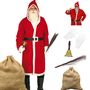 Weihnachtsmann-Kost�m Herren 6-tlg. Komplett-Set mit Bart, Jutesack & Glocke