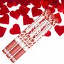 3x Shooter rote Herzen 60cm, Konfettikanone