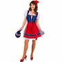 Dirndl Franzi Blau-Rot Damen Oktoberfest Trachtenkleid 