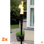 2 Gartenfackeln - Stabfackeln f�r Lampen�l - schwarz  