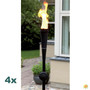 4 Gartenfackeln - Stabfackeln f�r Lampen�l - schwarz 