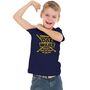 Schulanfang T-Shirt Kindergarten Das WARS Dunkelblau Navy mit Button f�r Kinder