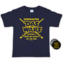 Schulanfang T-Shirt Kindergarten Das WARS Dunkelblau Navy mit Button f�r Kinder