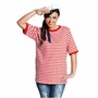 Rot-wei� T-Shirt geringelt Pirat f�r Erwachsene 