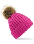 Beechfield Grobstrick Winterbeanie Unisex Kunstpelz Fur Chunky B412 NEU