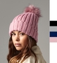 Beechfield Unisex Winter Beanie Verbier Fur Pom Pom Chunky Soft-Spun B413 NEU
