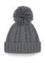 Beechfield Cable Knit Melange Beanie Easy to relabel Quaste Zopfmuster B480 NEU