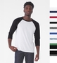 3er Pack Unisex 3/4 Sleeve Baseball T-Shirt