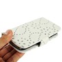 Schutzh�lle Case (Flip Quer) f�r Handy Samsung Galaxy S4 mini i9190 Strass Weiss