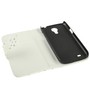 Schutzh�lle Case (Flip Quer) f�r Handy Samsung Galaxy S4 mini i9190 Strass Weiss