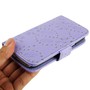 Schutzh�lle Case (Flip Quer) f�r Handy Samsung Galaxy S4 mini i9190 Strass Flieder