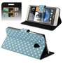 Schutzh�lle Handytasche (Flip Quer) f�r Handy HTC One mini M4 Hellblau / Wei�