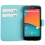 Handyh�lle Horizontal Flip mit Credit Card Slots f�r LG Google Nexus 5 / E980 Hellblau