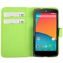 Handyh�lle Horizontal Flip mit Credit Card Slots f�r LG Google Nexus 5 / E980 Gr�n