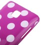 Schutzh�lle TPU Punkte Case f�r Handy LG Optimus L3 II E430 lila/wei�