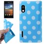 Schutzh�lle TPU Punkte Case f�r Handy LG Optimus L5 / E610 blau/wei�