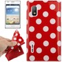 Schutzh�lle TPU Punkte Case f�r Handy LG Optimus L5 / E610 rot/wei�