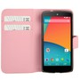 Handyh�lle Horizontal Flip mit Credit Card Slots f�r LG Google Nexus 5 / E980 Rosa