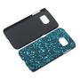 Handy H�lle Schutz Case Bumper Schale f�r Samsung Galaxy S6 Edge 3D Sterne T�rkis