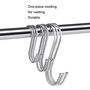 4pcs Small Multifunctional Stainless Steel Hooks Metal S-shaped Hook