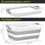 W�schekorb faltbar 36L Grau Kunststoff rechteckig klappbar mit Griffen