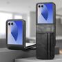 Handyh�lle f�r Samsung Galaxy Z Flip7 Kunstleder Case Cover Schwarz
