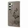 Elegante Schmetterlingspr�gung Kunstleder-Flip-H�lle f�r Samsung Galaxy S23 Serie - Schutz und Stil