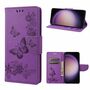 Elegante Schmetterlingspr�gung Kunstleder-Flip-H�lle f�r Samsung Galaxy S23 Serie - Schutz und Stil