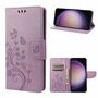 Elegante Kunstleder Flip Handyh�lle f�r Samsung Galaxy S23 Serie - Schmetterlings Blumenmuster