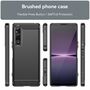 Sony Xperia 1 V H�lle - Carbonfaser-Optik, Geb�rstete Textur, Sto�festes TPU Schutzcase