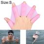 Silicone Swimming Web Fins Hand Flippers Training Gloves, L(Magenta)