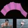 Silicone Swimming Web Fins Hand Flippers Training Gloves, L(Magenta)