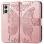 Romantische Butterfly Love Flower Kunstleder-Flip-H�lle - Stilvoller Schutz mit Kartenf�chern