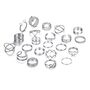 22pcs/set Heart Butterfly Joint Open Ring(SKU6699 Silver)
