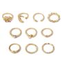 10pcs/set Moon Star Leaves Heart Rhinestone Knuckle Ring(SKU5900)