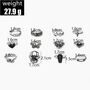 12pcs/set Heart Cross Butterfly Mushroom Spider Open Ring(SKU6015)