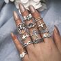 12pcs/set Heart Cross Butterfly Mushroom Spider Open Ring(SKU6015)