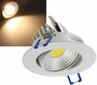 LED-Einbauleuchte COB-5, 5W, 350lm ALU, 3000K, 95-, 85xT47mm, Rahmen wei�