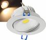 LED-Einbauleuchte COB-7, 7W, 450lm ALU, 3000K, 95-, 109xT47mm, Rahmen wei�