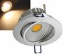LED-Einbauleuchte COB-7, 7W, 450lm ALU, 3000K, 95-, 109xT47mm,Rahmen chrom