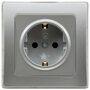 DELPHI Schutzkontakt-Steckdose 250V~/ 16A, inkl. Rahmen, UP, silber