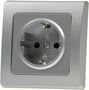 DELPHI Schutzkontakt-Steckdose 250V~/ 16A, inkl. Rahmen, UP, silber
