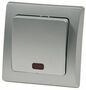 DELPHI Kontroll-Schalter mit L�mpchen 250V~/ 10A, inkl. Rahmen, UP, silber