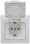 DELPHI Schutzkontakt-Steckdose IP44 250V~/ 16A, inkl. Rahmen, UP, wei�