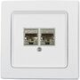 DELPHI Netzwerk-Dose 2x CAT6 inkl. Rahmen, UP, wei