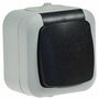 Feuchtraum Steckdose, IP44 250V~/ 16A, inkl. AP-Rahmen, grau